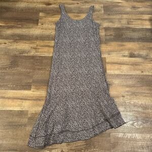 Fresh Produce Asymmetrical Brown Midi Sundress Ruffle Hem S Beach Resort USA